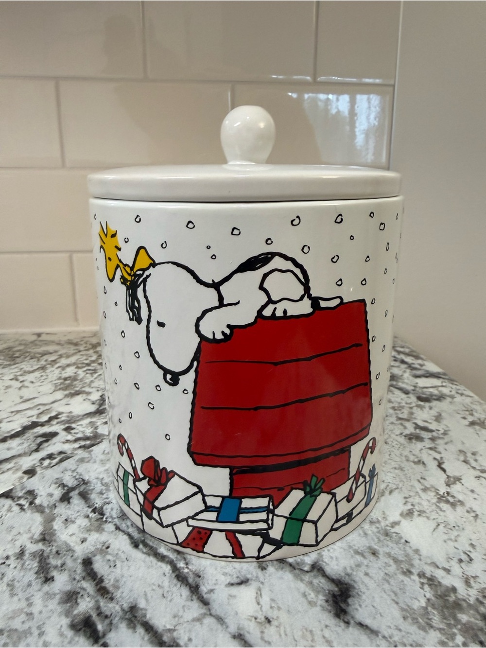 Peanuts Snoopy & Woodstock Holiday Cookie Jar